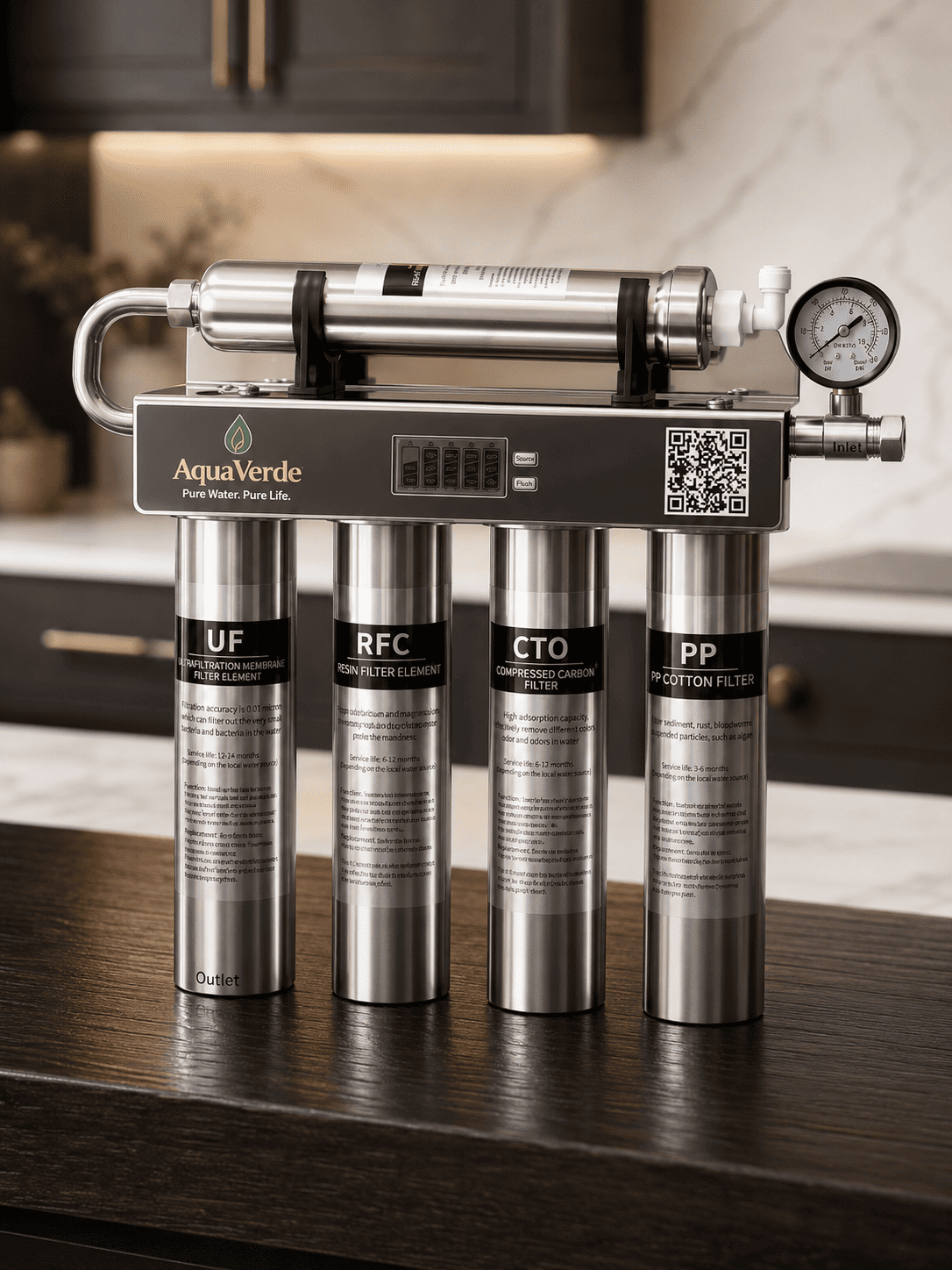 AquaVerde PURE UF5 – obudowa ze stali nierdzewnej